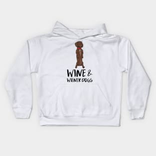 wine and wiener dogs Kids Hoodie